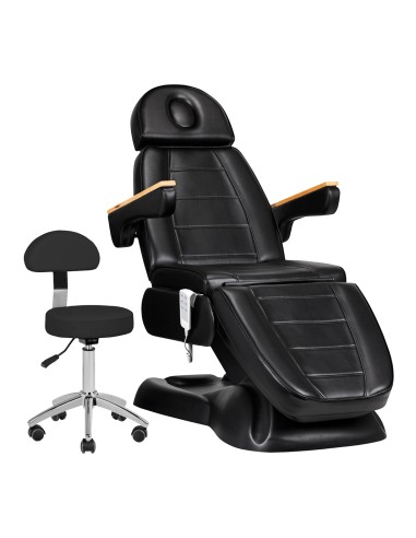 Fotel Kosmetyczny Elektryczny Sillon Lux 273B + Taboret 304 Czarny