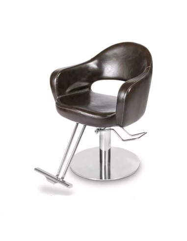 Fotel fryzjerski ze chromowanym podnóżkiem, czarny