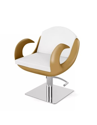 Fotel fryzjerski Fiore - biało - złoty