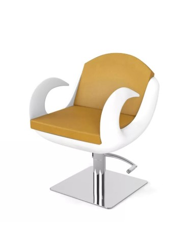  Fotel fryzjerski Fiore - złoto - biały - 1