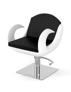 Fotel fryzjerski Fiore - czarno - biały