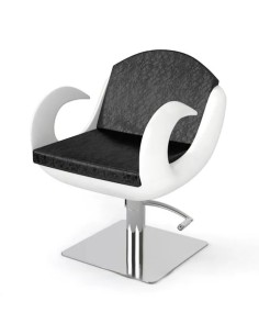 Fotel fryzjerski Fiore - czarny wzór - biały