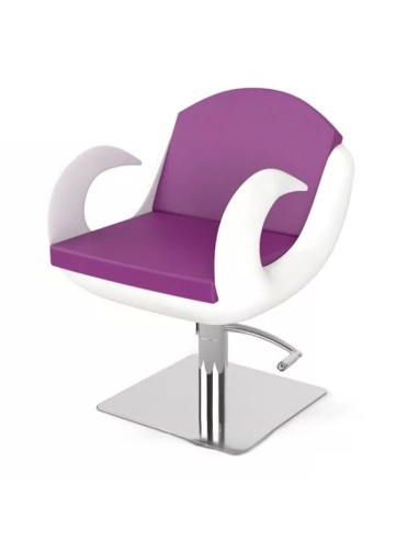 Fotel fryzjerski biały fioletowy z akrylem
