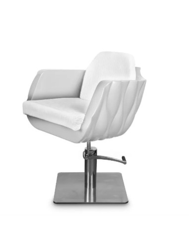 Fotel fryzjerski biało, biały futurystycznej formie