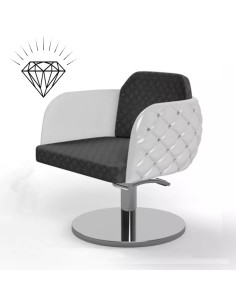 Fotel fryzjerski Diamante - czarny - biały