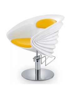 Fotel fryzjerski Origami - biały - żółty