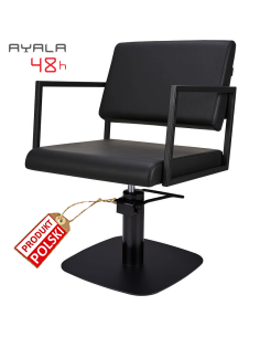 Fotel fryzjerski Loft - czarny -  podstawa czarna lub chrom- AYALA 48