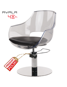 Fotel fryzjerski Ghost - transparentny - podstawa do wyboru- AYALA 48