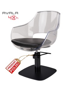 Fotel fryzjerski Ghost - transparentny - podstawa do wyboru- AYALA 48