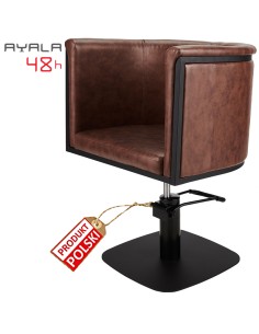 Fotel fryzjerski Gio - brązowy - wybór podstaw- AYALA 48