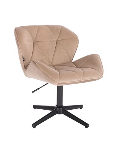 FOTEL HR111CROSS LATTE WELUR CZARNA PODSTAWA