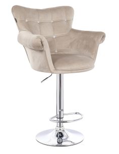 FOTEL HR804CW LATTE WELUR CHROMOWANA PODSTAWA