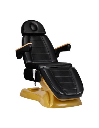 Fotel kosmetyczny elektryczny SILLON Lux 273b 3 silniki złoto czarny