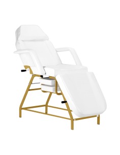 Fotel Kosmetyczny 557G Z Kuwetami Złoto Biały