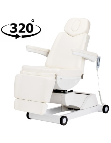 Obrotowy Fotel Kosmetyczny Elektryczny  Azzurro 873 Biały