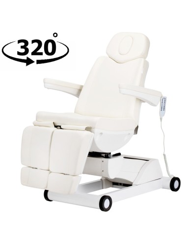 Obrotowy Fotel Kosmetyczny Elektryczny  Azzurro 873 Pedicure Biały