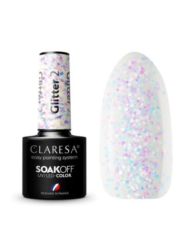 CLARESA Lakier hybrydowy GLITTER 2 -5g