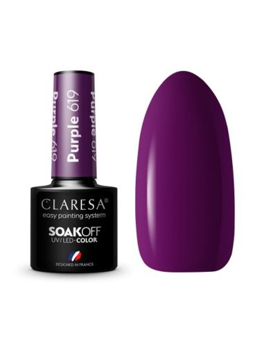 CLARESA Lakier hybrydowy PURPLE 619 -5g