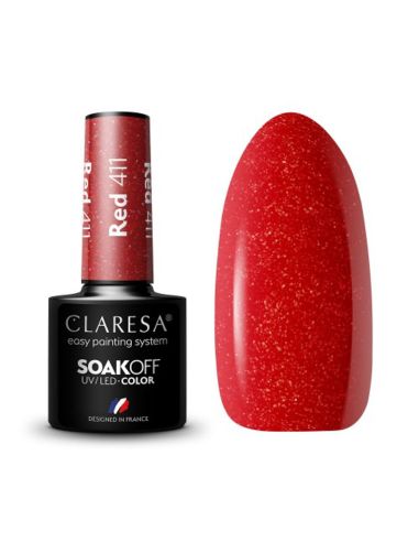 CLARESA Lakier hybrydowy RED 411 -5g