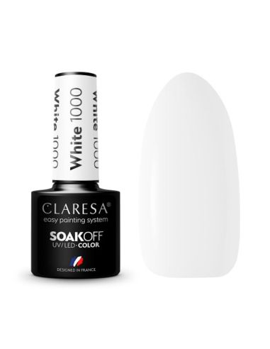 CLARESA Lakier hybrydowy WHITE 1000 -5g