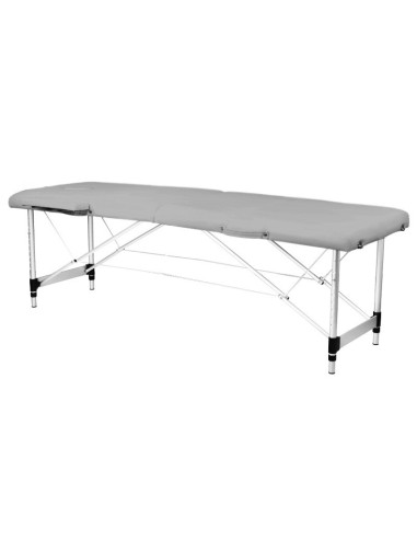Stół Składany Do Masażu Aluminiowy Komfort Activ Fizjo 2 Segmentowy Szary