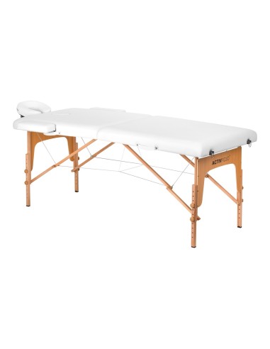 Stół Składany Do Masażu Wood Komfort Activ Fizjo Lux 2 Segmentowy 190X70 Biały