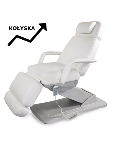 Fotel kosmetyczny biały funkcja kołyski