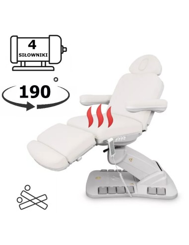 Fotel kosmetyczny medyczny zabiegowy biały z funkcją podgrzewania